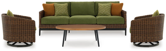 Horizon Hall Outdoor Sofa, 2 Lounge Chairs, Ottoman and Coffee Table
