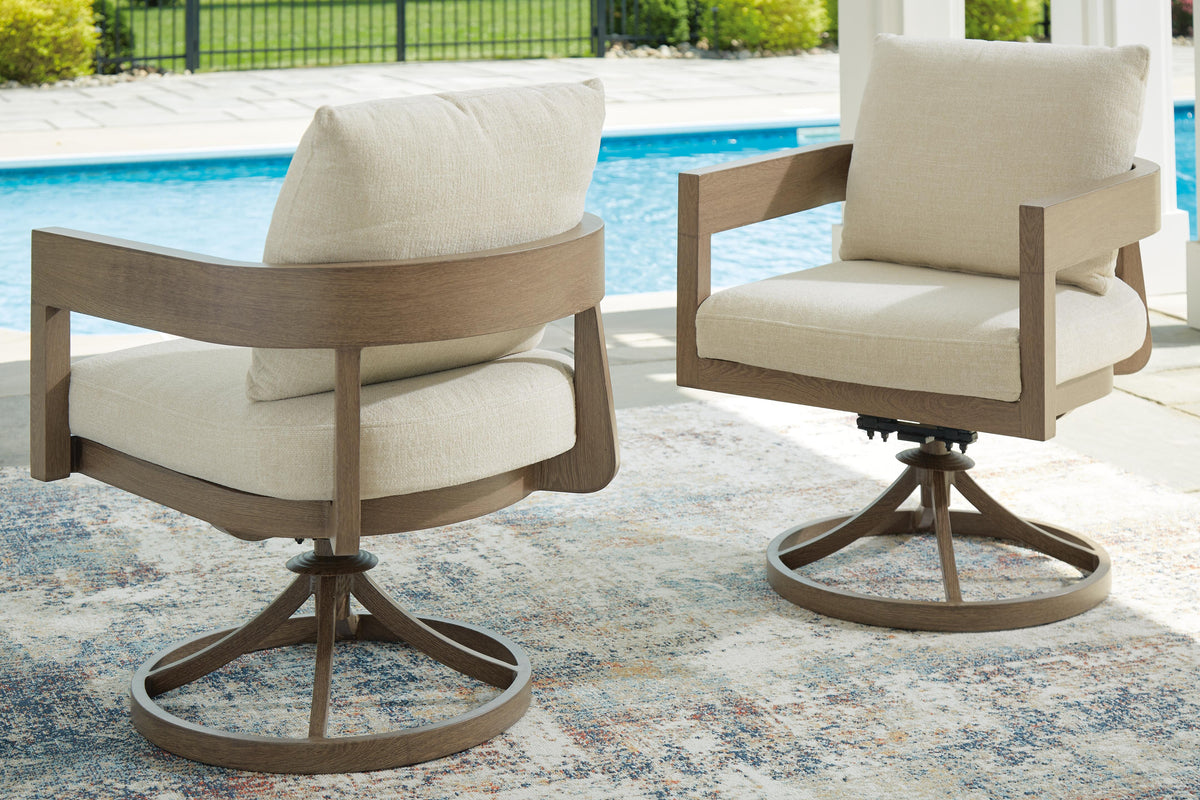 Serene Bay Outdoor Swivel Dining Chair with Cushion (Set of 2)