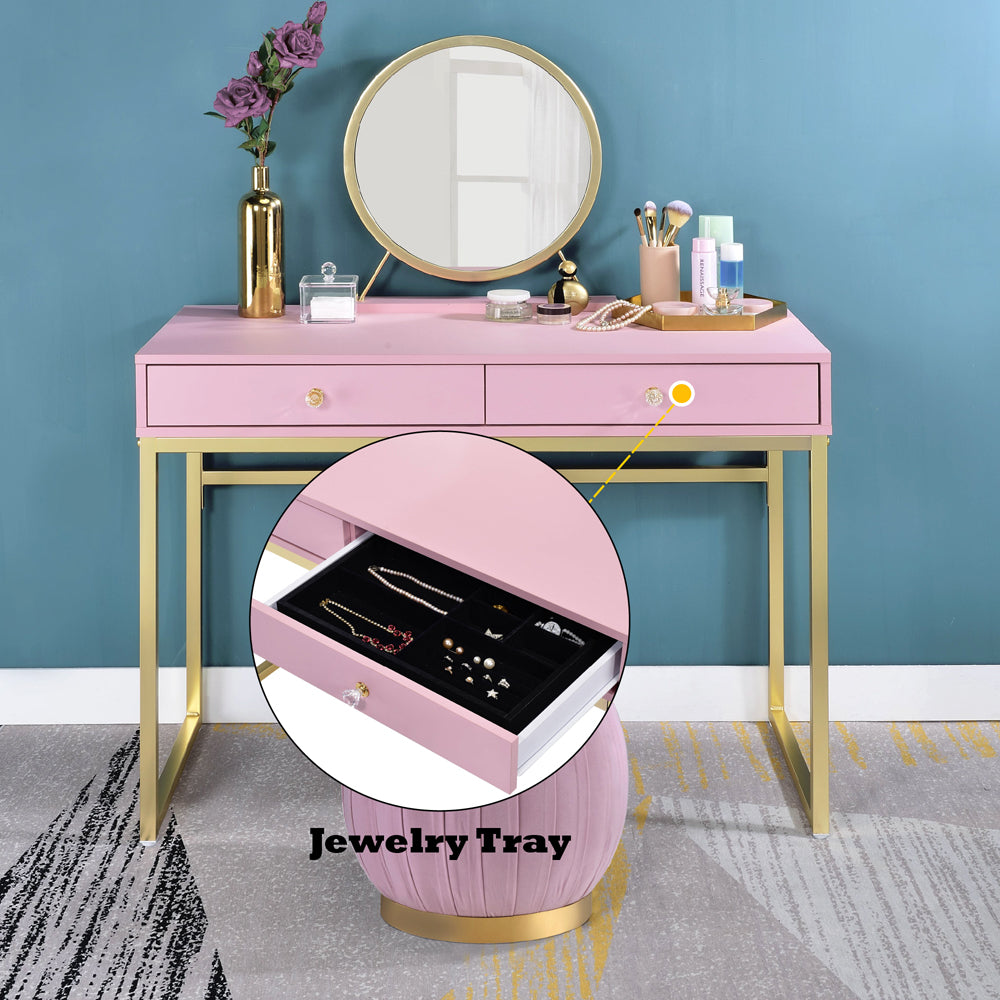 Coleen Vanity Desk w/Mirror & Jewelry Tray