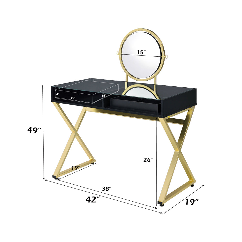 Coleen Vanity Desk w/Mirror & Jewelry Tray