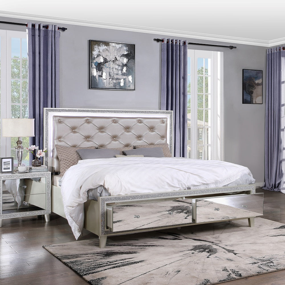 Sliverfluff CK Bed w/Storage & LED