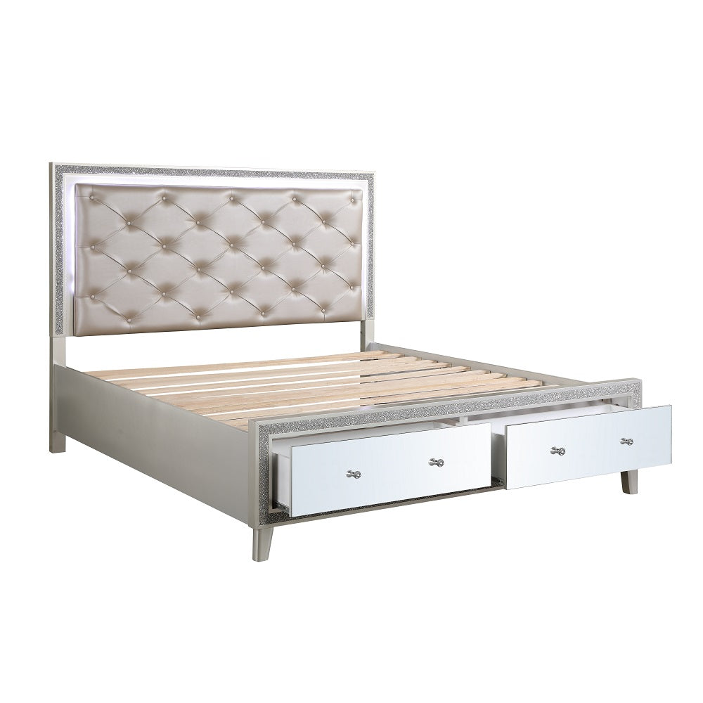 Sliverfluff CK Bed w/Storage & LED