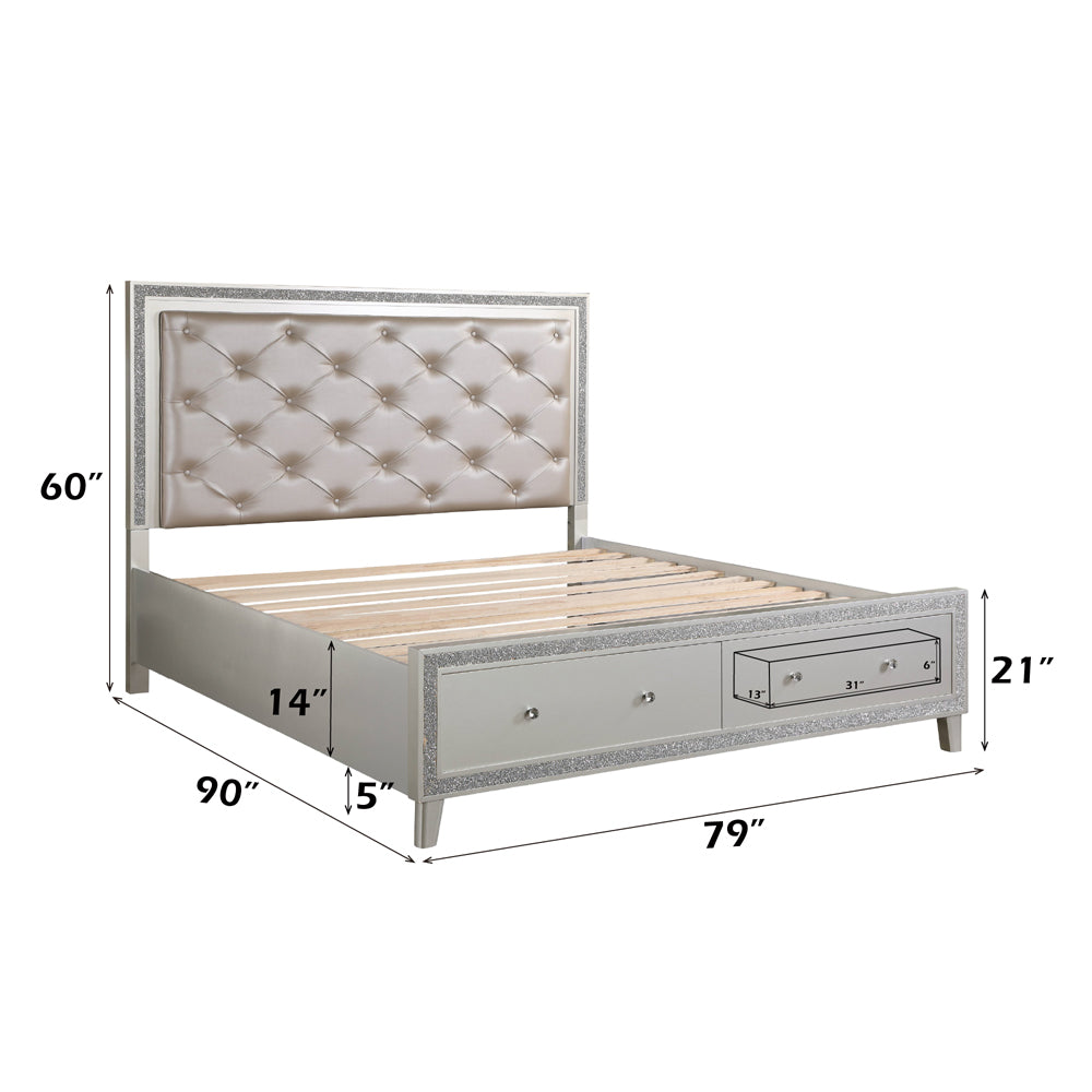 Sliverfluff CK Bed w/Storage & LED