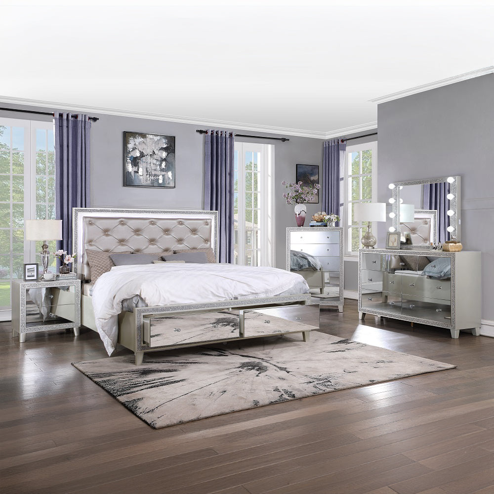 Sliverfluff CK Bed w/Storage & LED