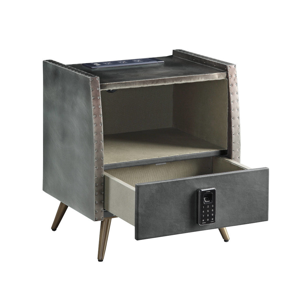 Doris Nightstand w/USB Port & Electric Lock