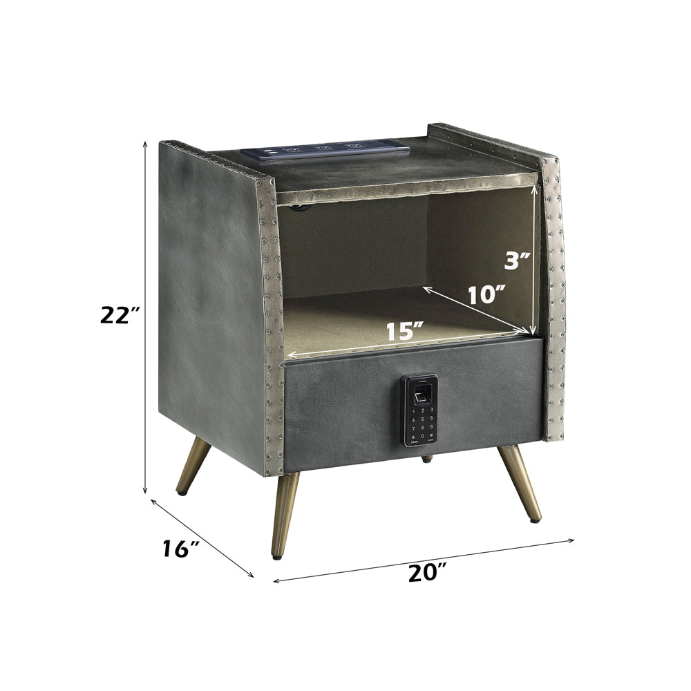 Doris Nightstand w/USB Port & Electric Lock