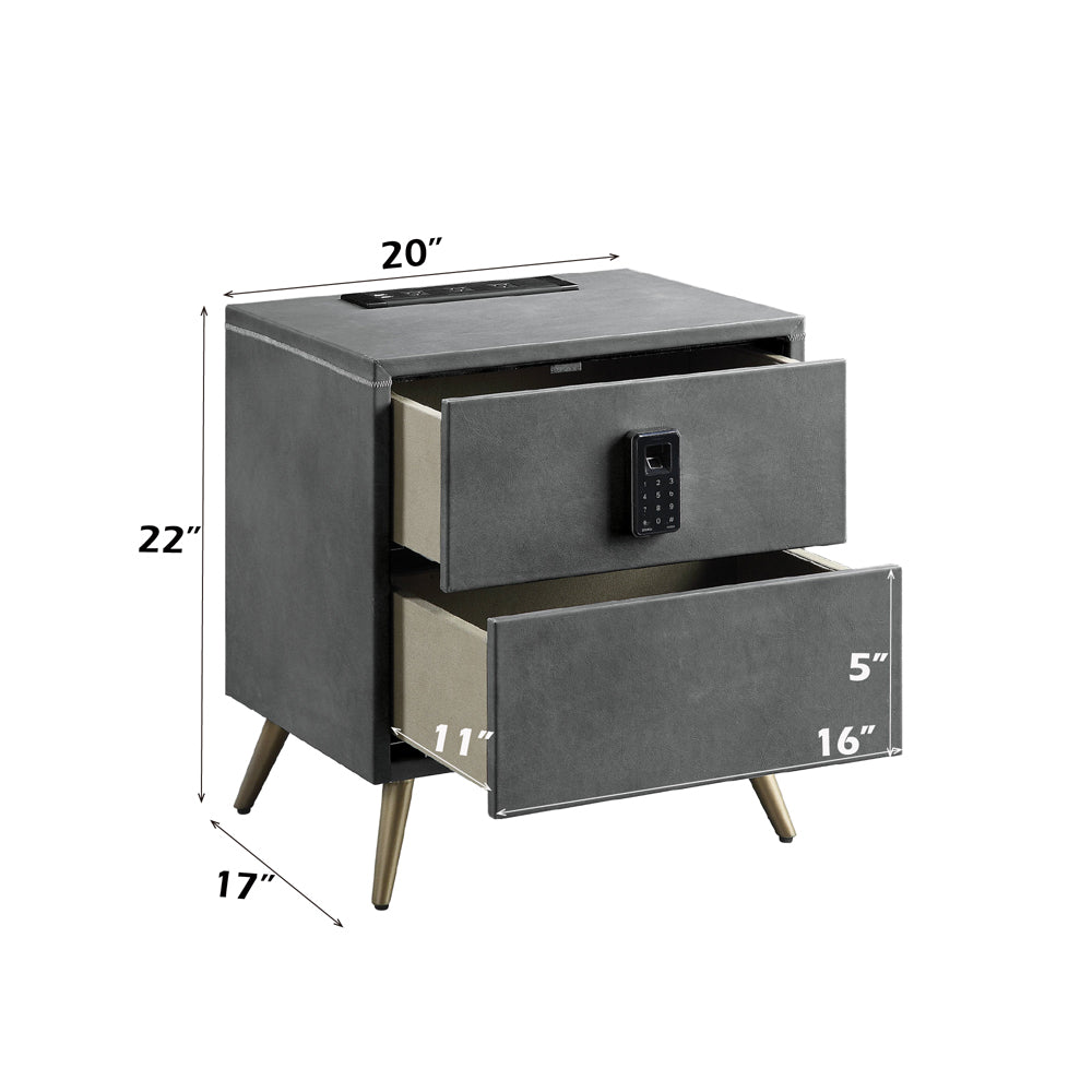 Doris Nightstand w/USB Port & Electric Lock