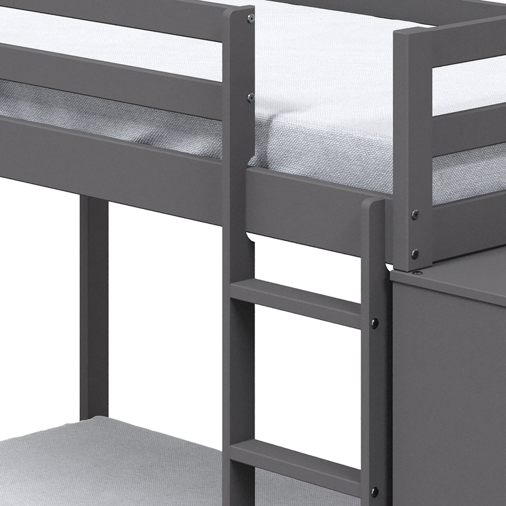 Gaston Bunk Bed (T/T) w/4 Drawers & 3 Compartments