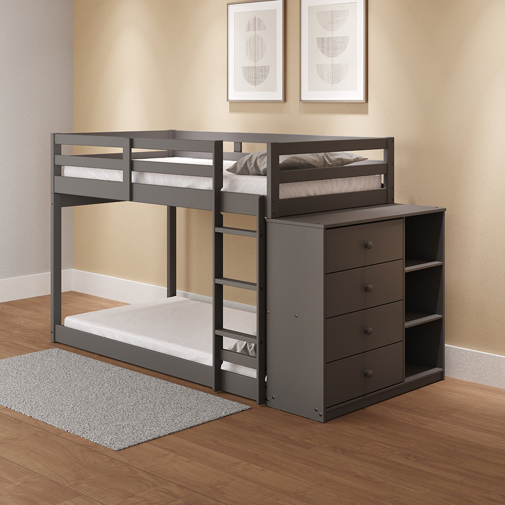 Gaston Bunk Bed (T/T) w/4 Drawers & 3 Compartments