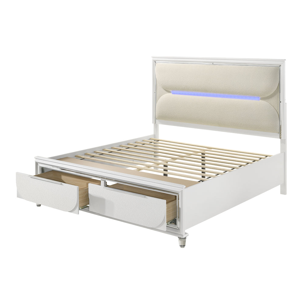 Tarian Queen Bed w/Storage & LED