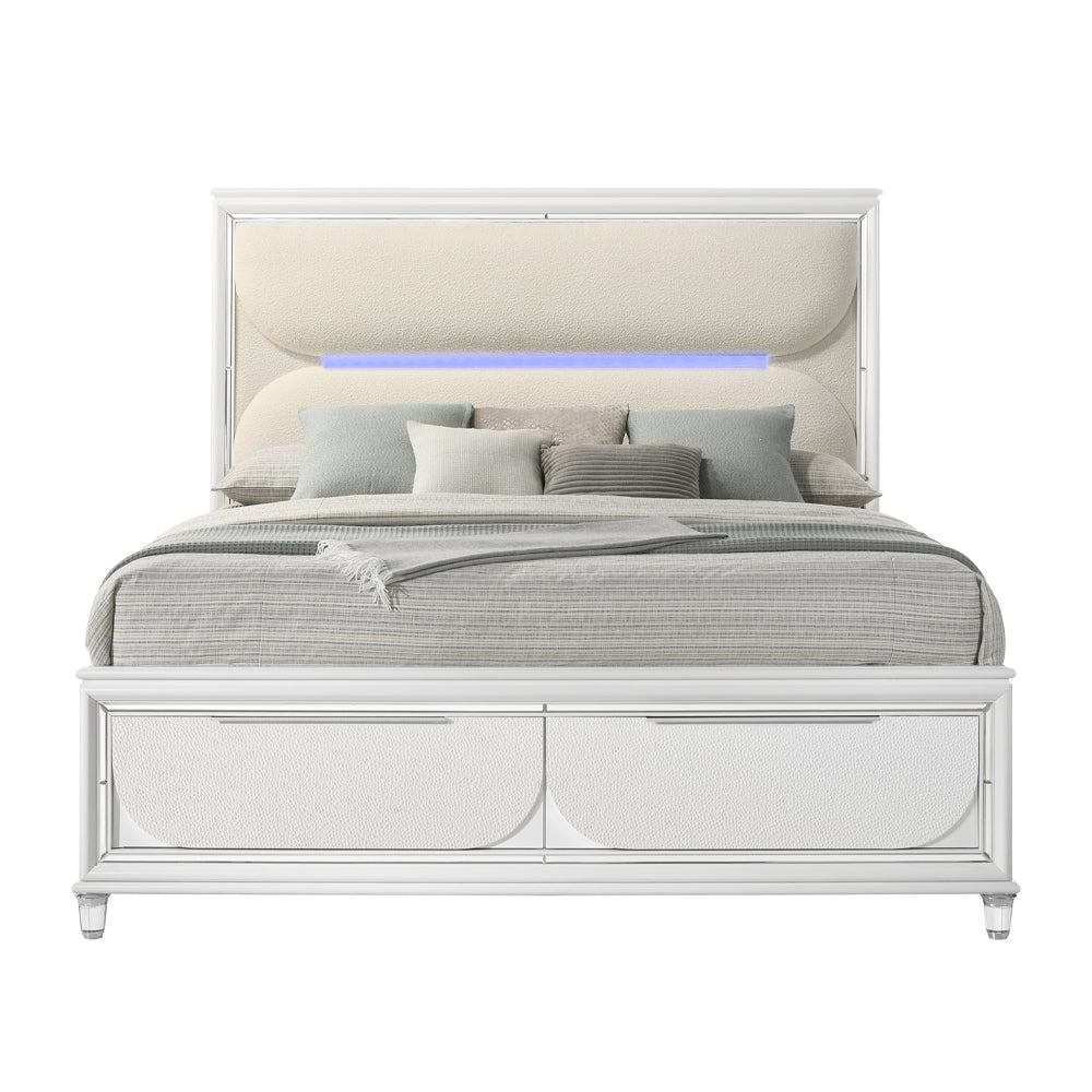 Tarian Queen Bed w/Storage & LED