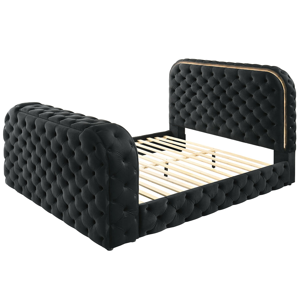 Kana Eastern King Bed w/LED, Fireplace & TV Stand