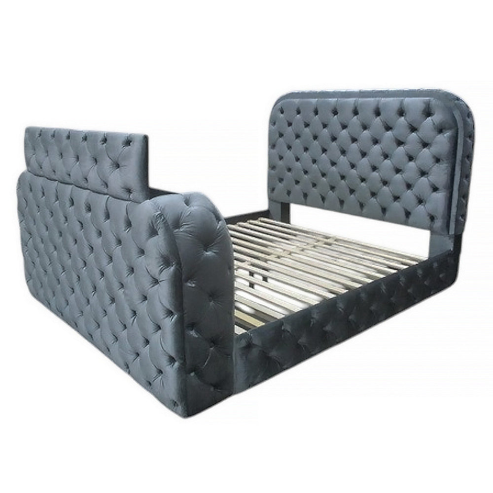 Kana Eastern King Bed w/LED, Fireplace & TV Stand