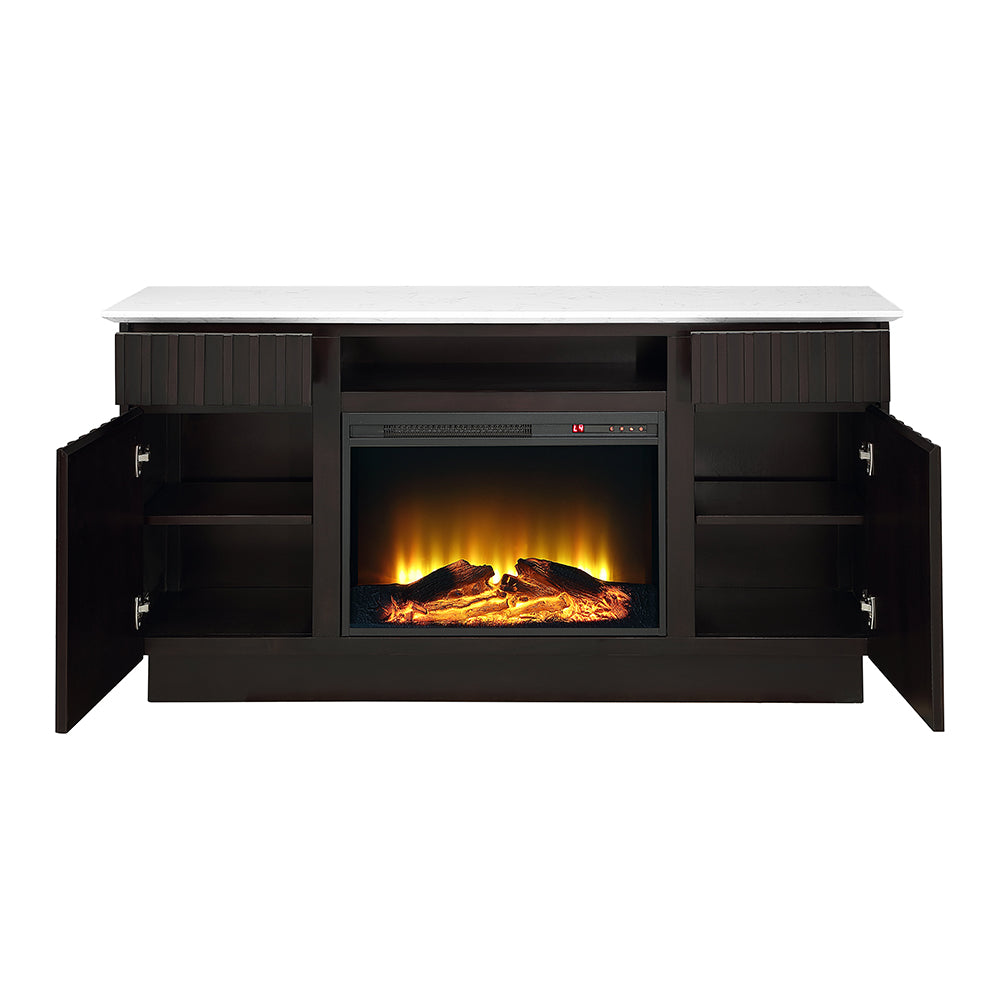 Jaramillo Server w/Natural Marble Top & Fireplace
