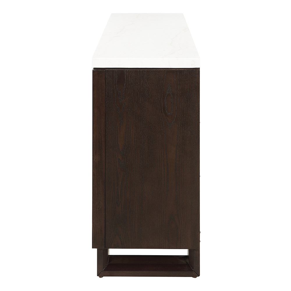 Edwyn Server w/Natural Marble Top & Fireplace