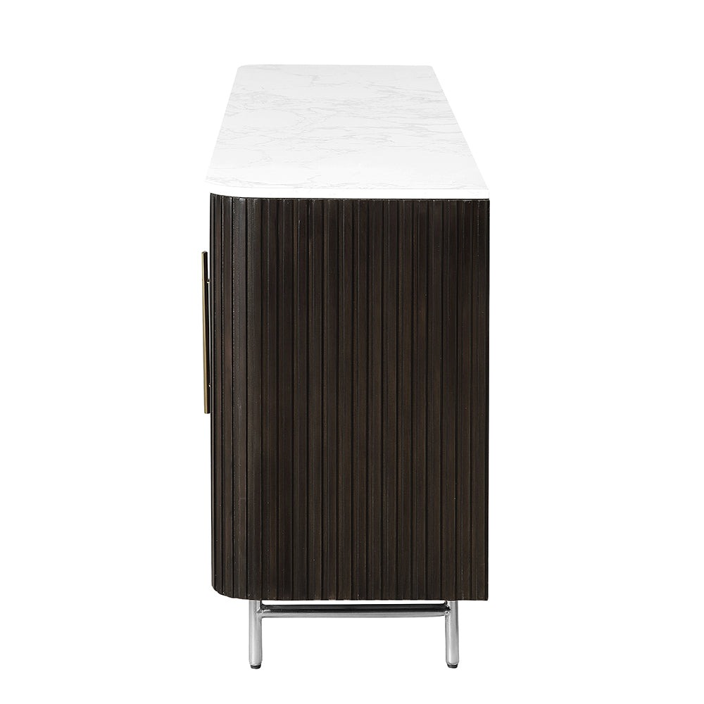 Clayten Server w/Marble Top & Fireplace
