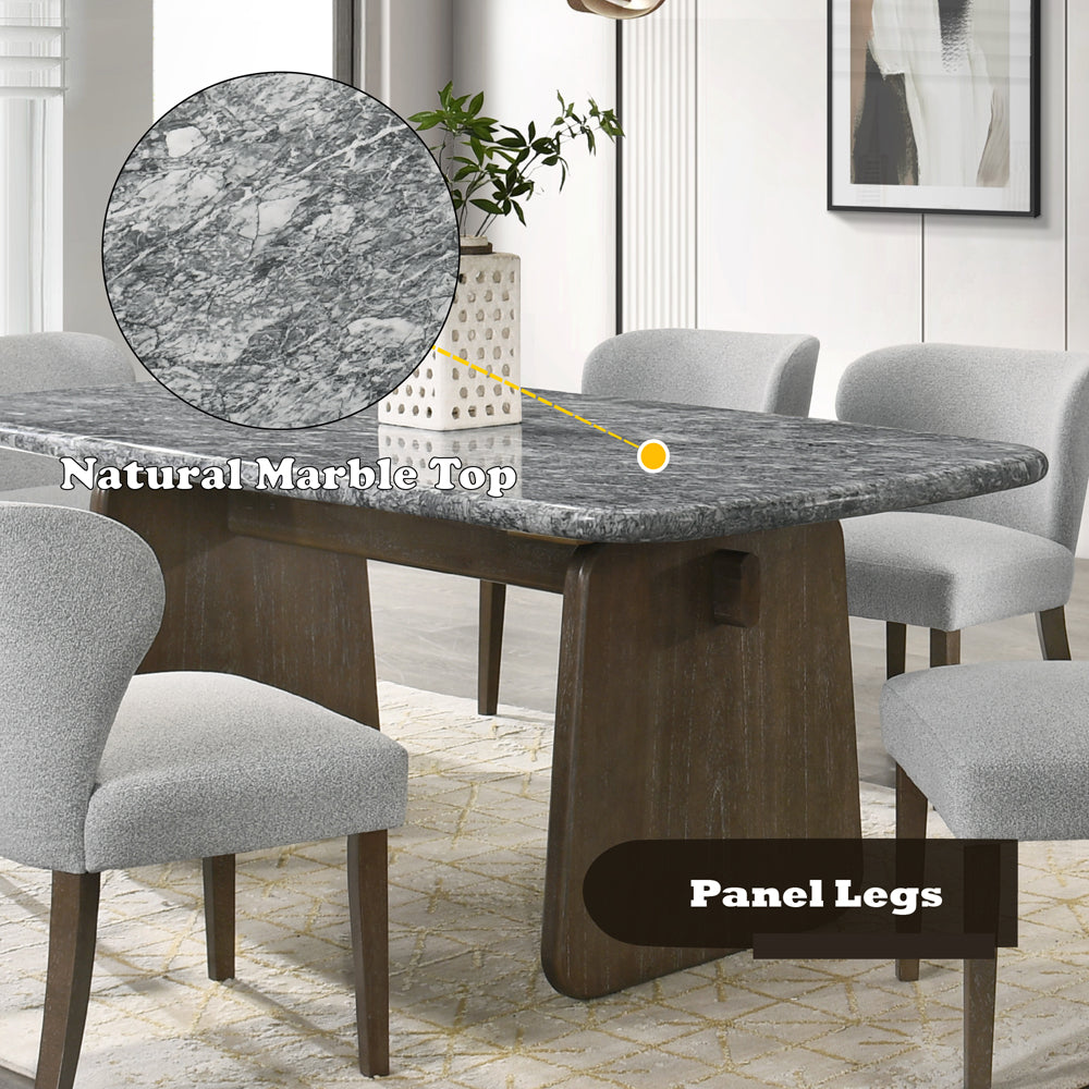 Dillon Dining Table w/Natural Marble Top
