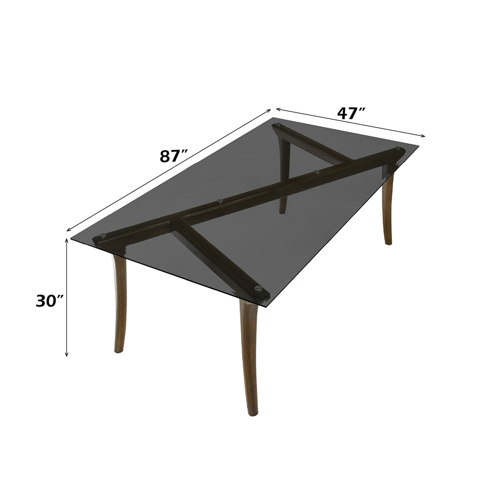 Danzel Dining Table w/Glasss Top