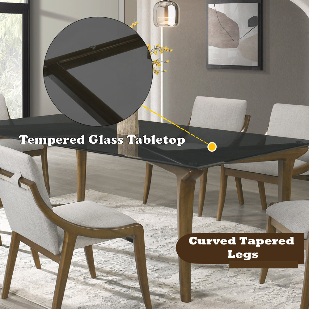 Danzel Dining Table w/Glasss Top