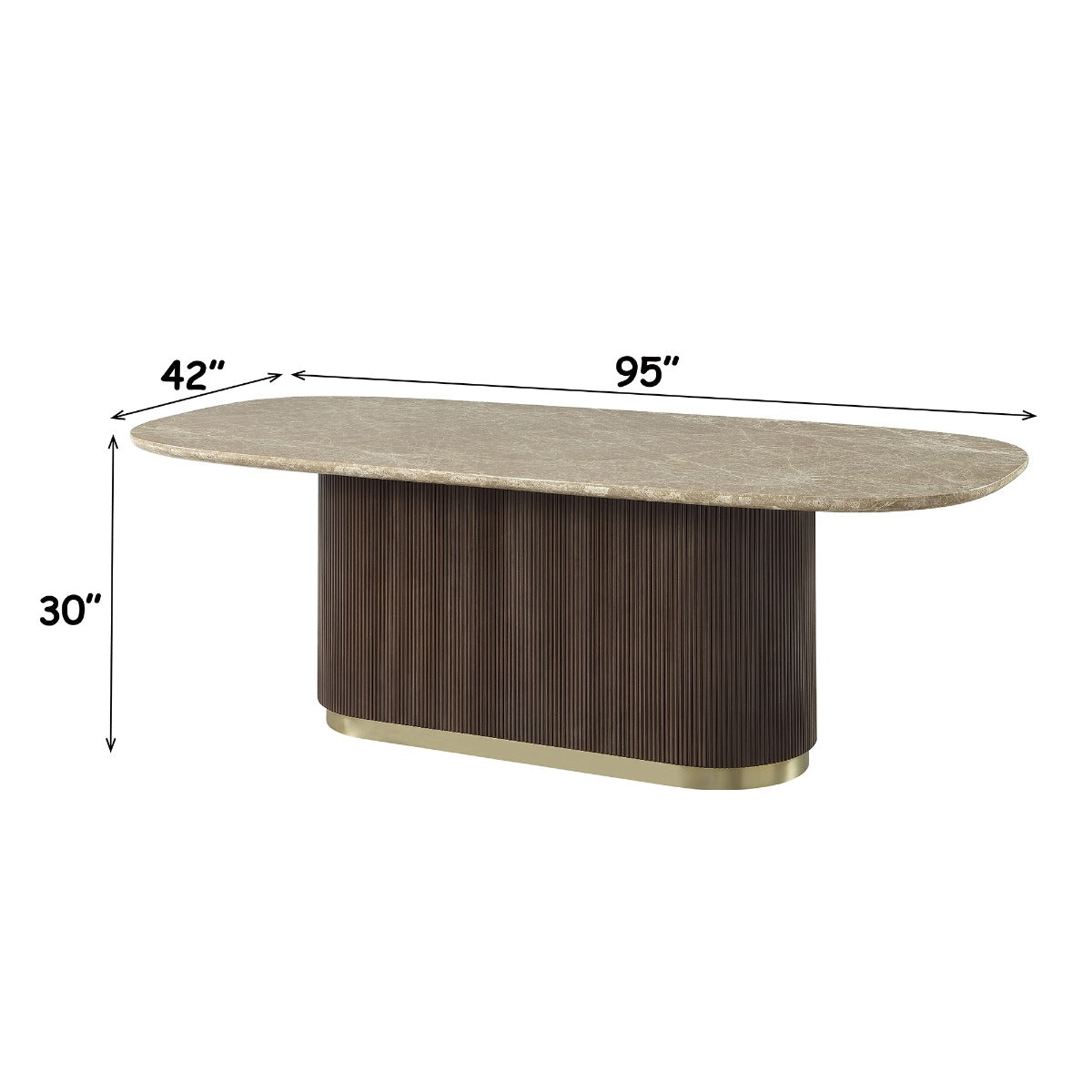 Clayten Dining Table w/Natural Marble Top