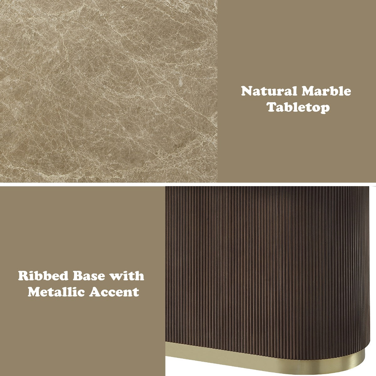 Clayten Dining Table w/Natural Marble Top