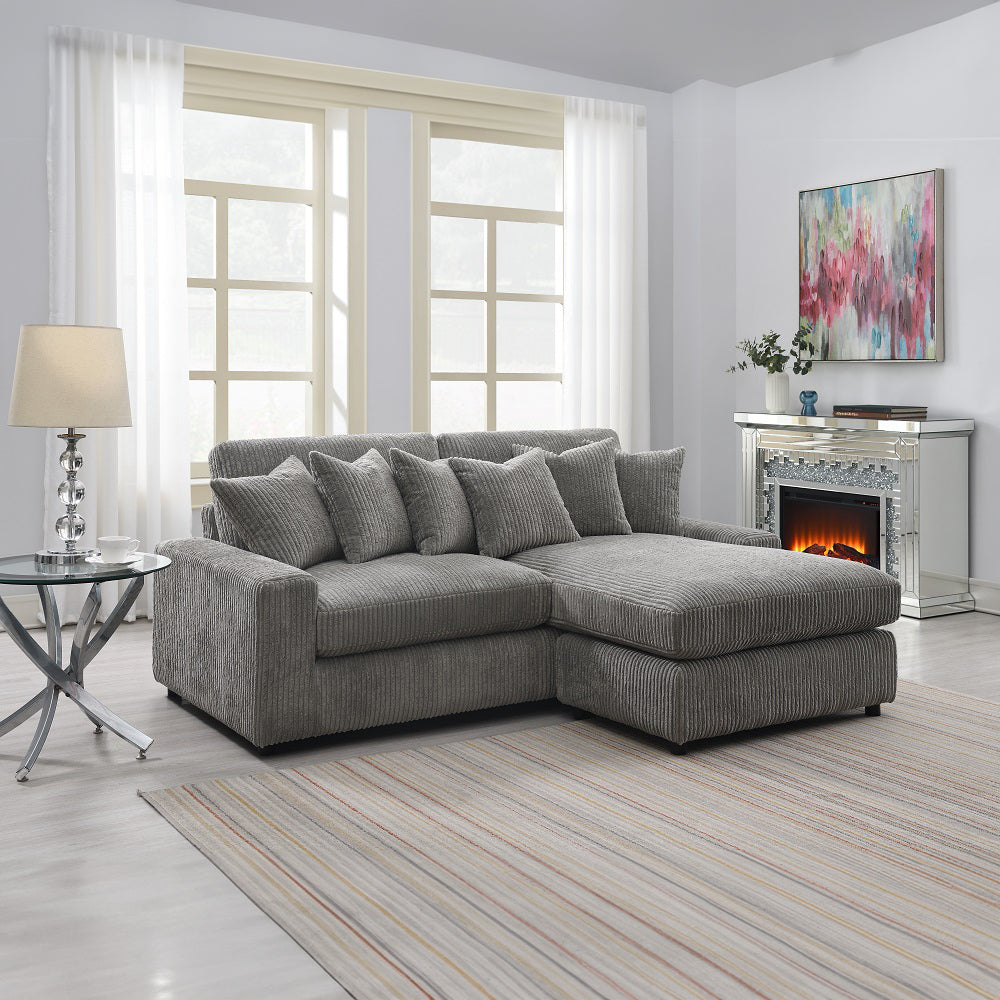 Tavia Reversible Sectional Sofa w/6 Pillows
