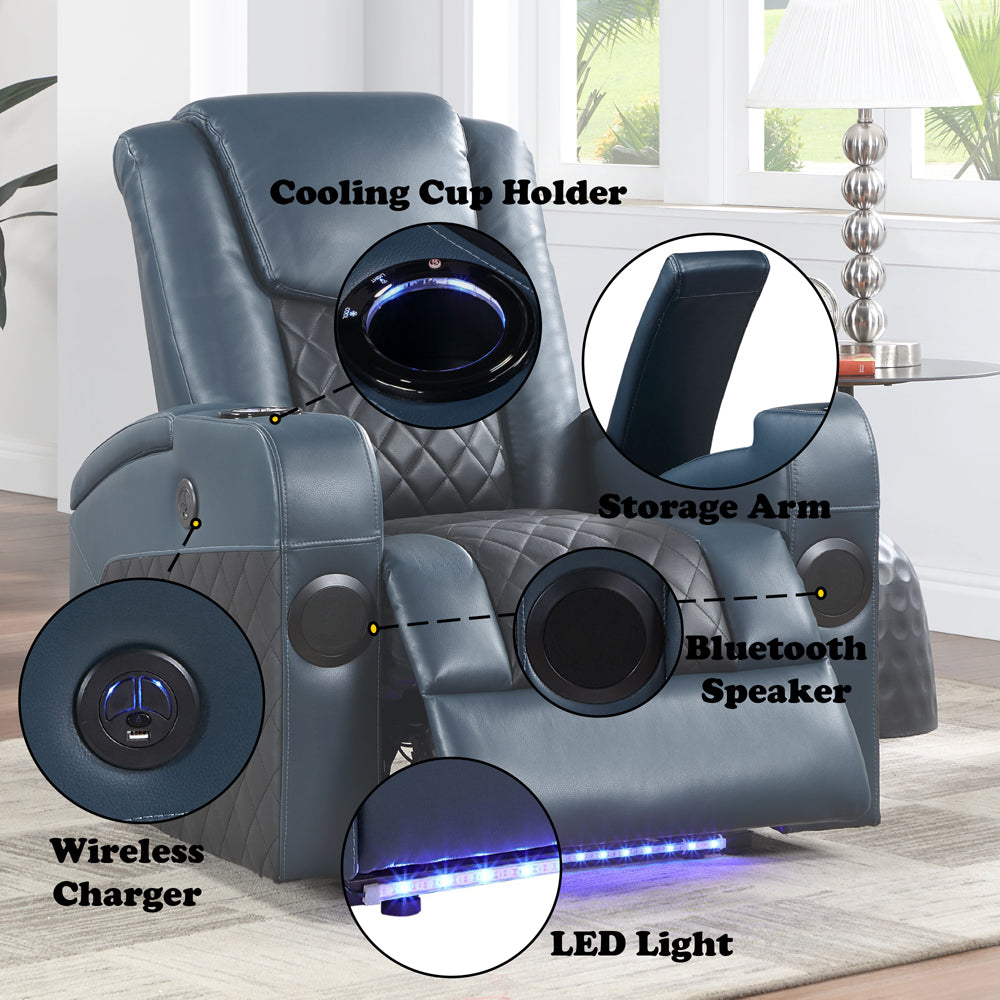 Alair Power Motion Recliner w/Bluetooth Speaker & Cooling Cup Holder