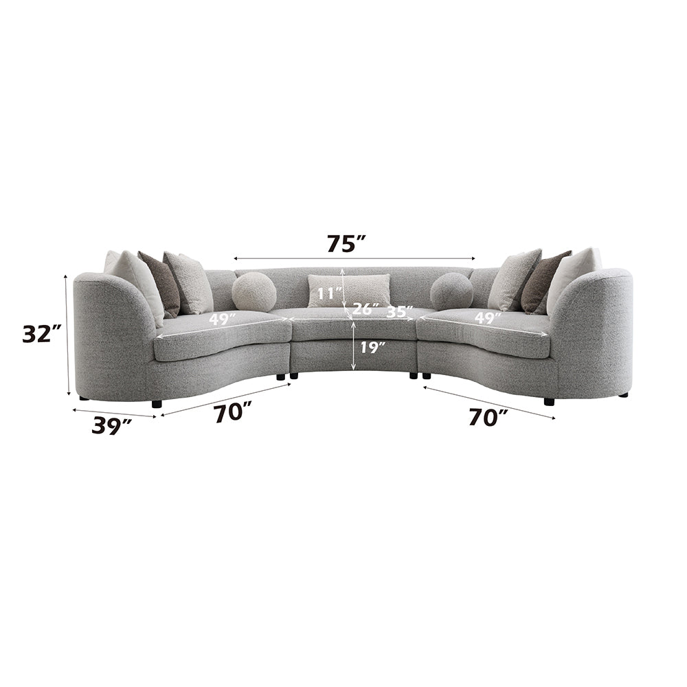 Ivria Sectional Sofa w/9 Pillows