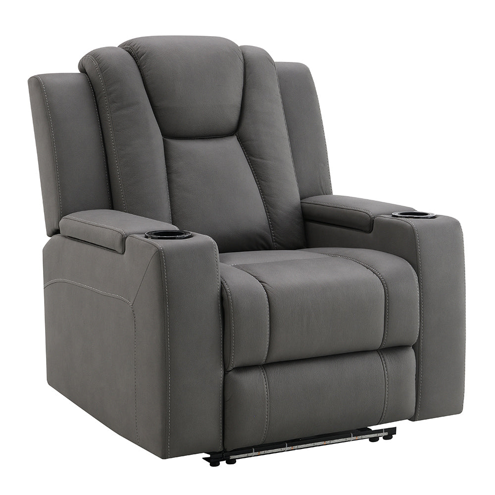 Leuco Power Motion Recliner w/Cup Holder, Control, LED & Power Headrest