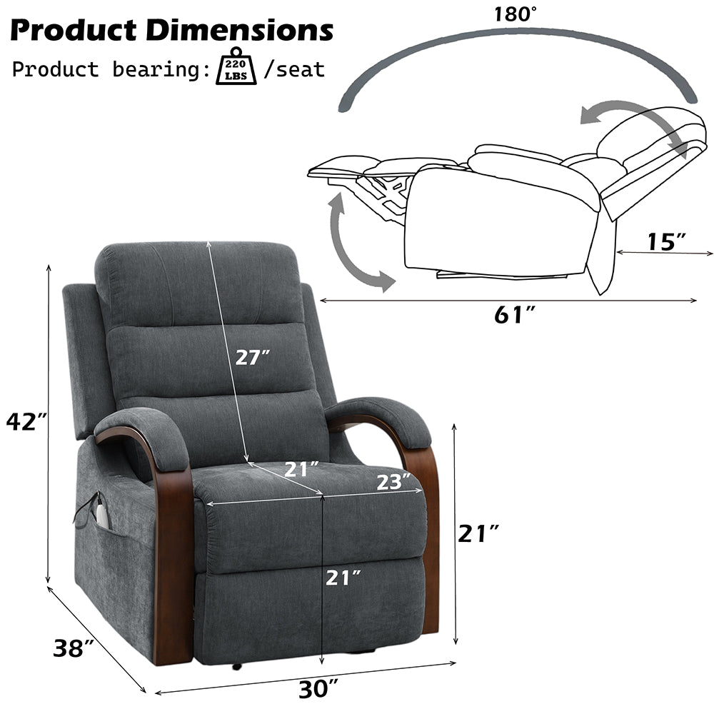 Kayla Power Recliner w/Lift & Heating & Massage