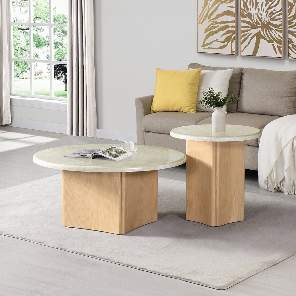 Qwin End Table w/Natrual Marble Top
