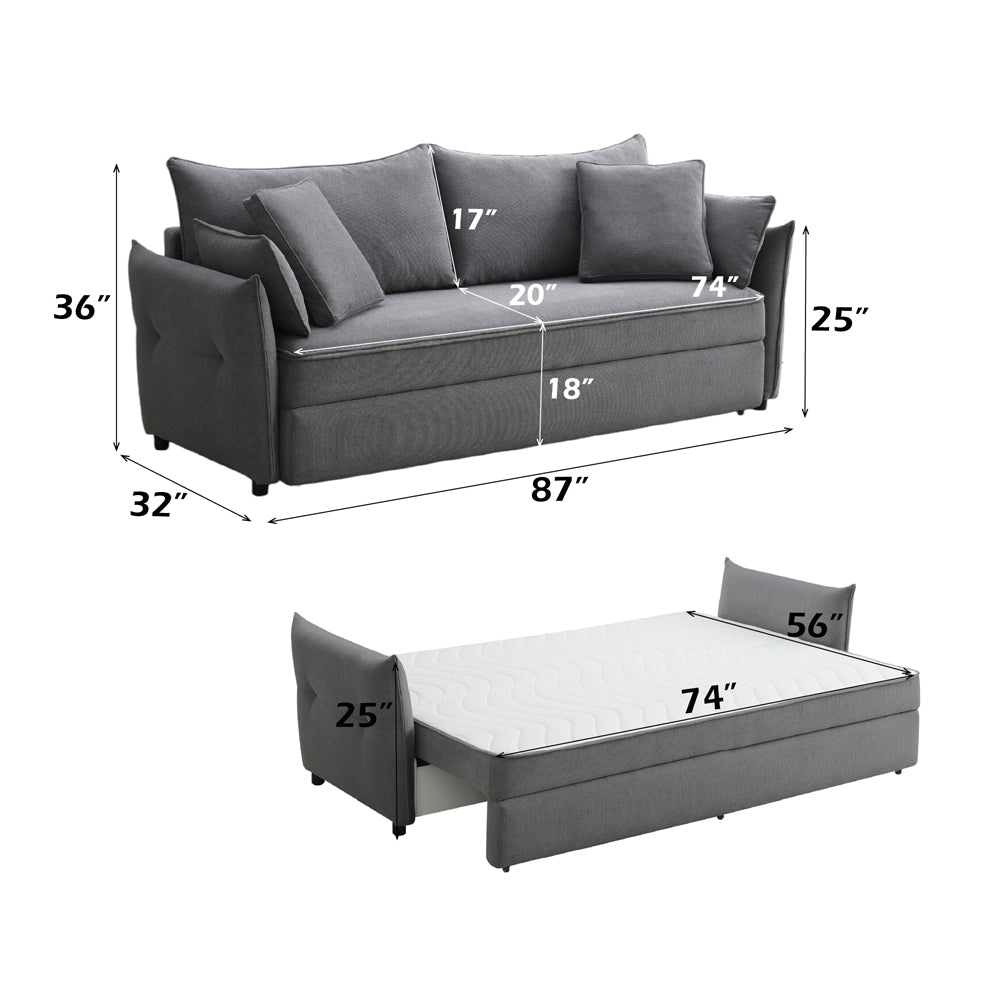 Irina Sofa w/Sleeper, Storage & 4 Pillows (Full)