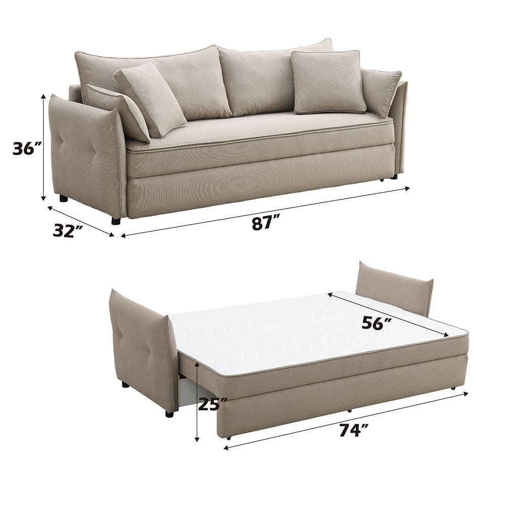 Irina Sofa w/Sleeper, Storage & 4 Pillows (Full)