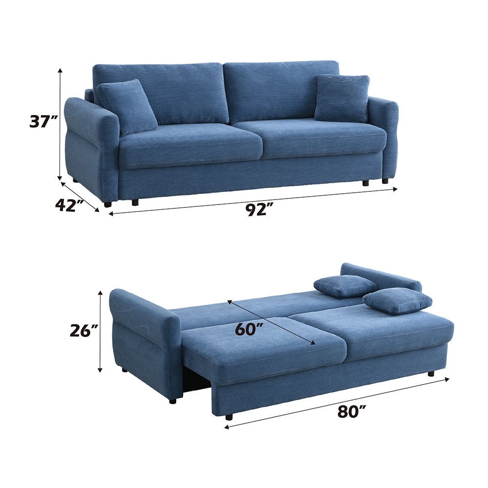Haran Sofa w/Sleeper, Storage & 2 Pillows (Queen)