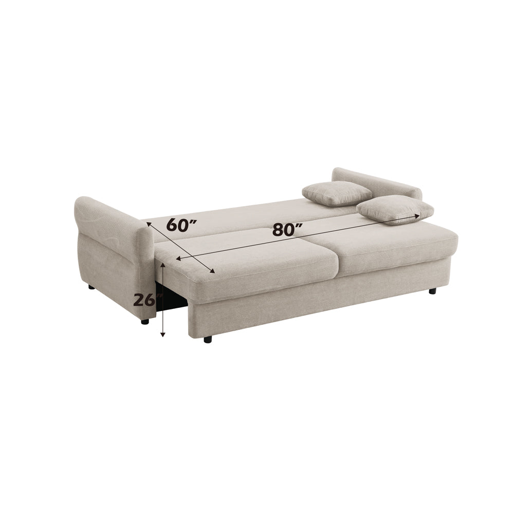 Haran Sofa w/Sleeper, Storage & 2 Pillows (Queen)