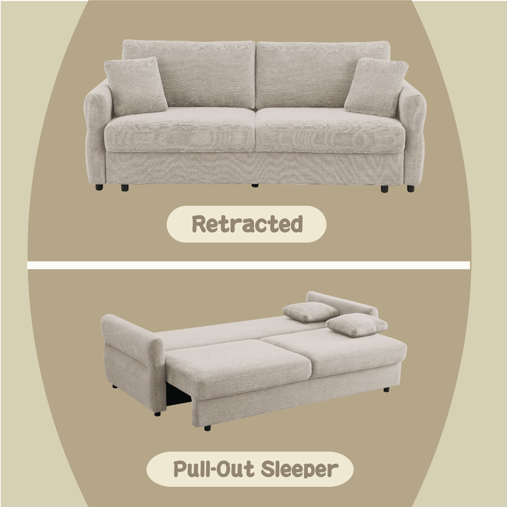 Haran Sofa w/Sleeper, Storage & 2 Pillows (Queen)