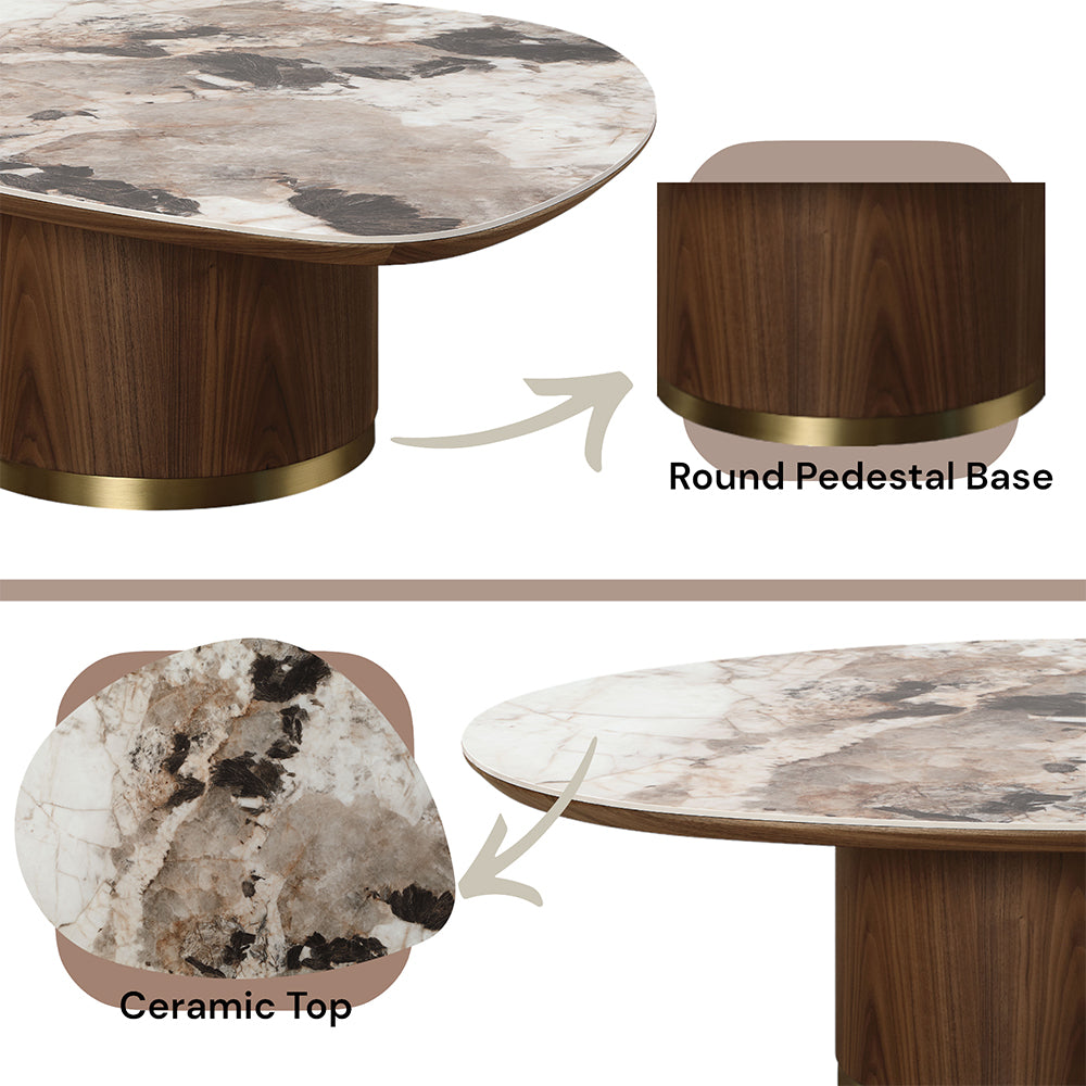 Willene Coffee Table w/Ceramic Top