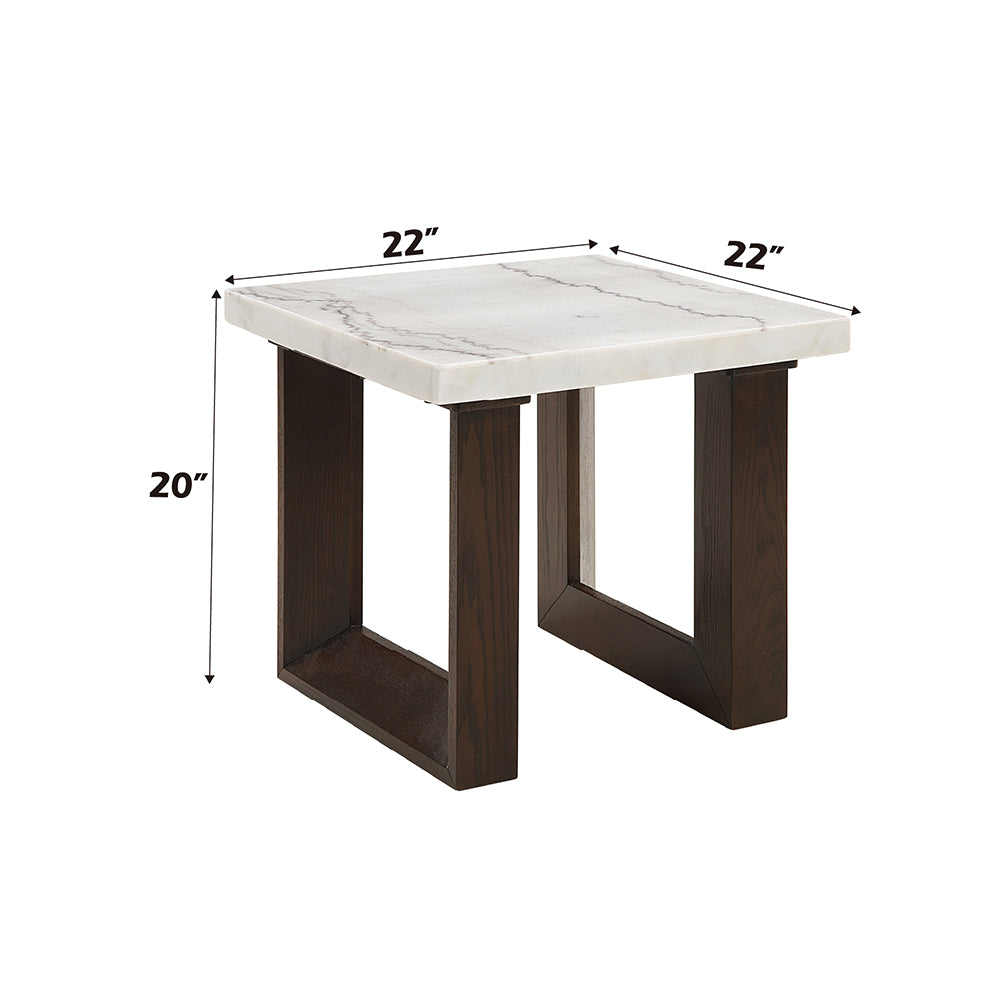 Edwyn End Table w/Natrual Marble Top