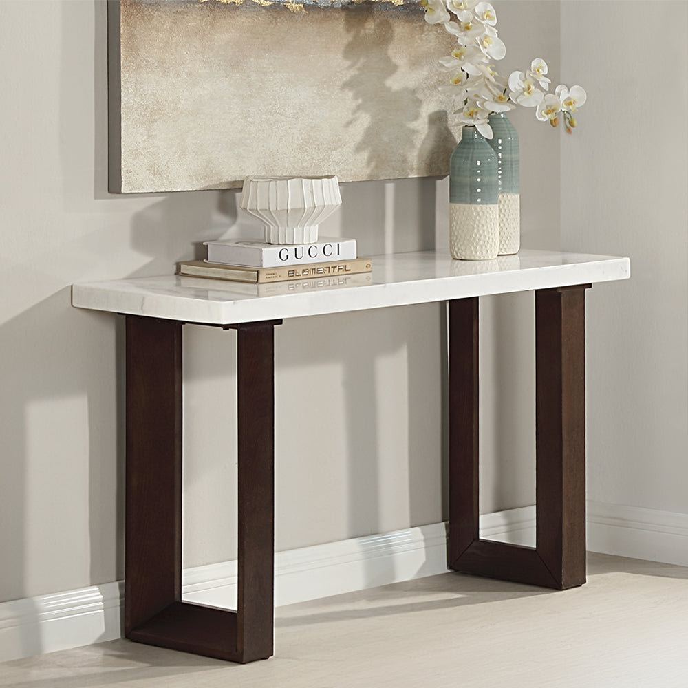 Edwyn Sofa Table w/Natrual Marble Top