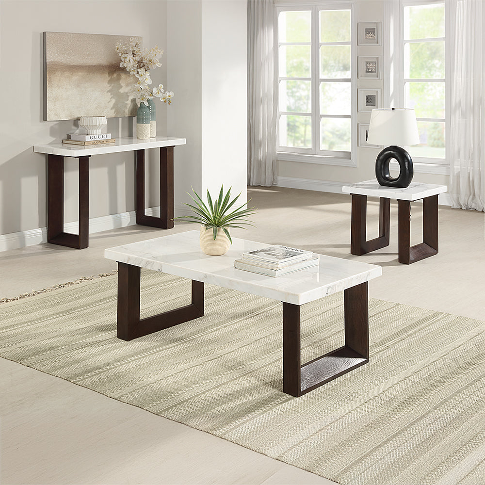 Edwyn Sofa Table w/Natrual Marble Top