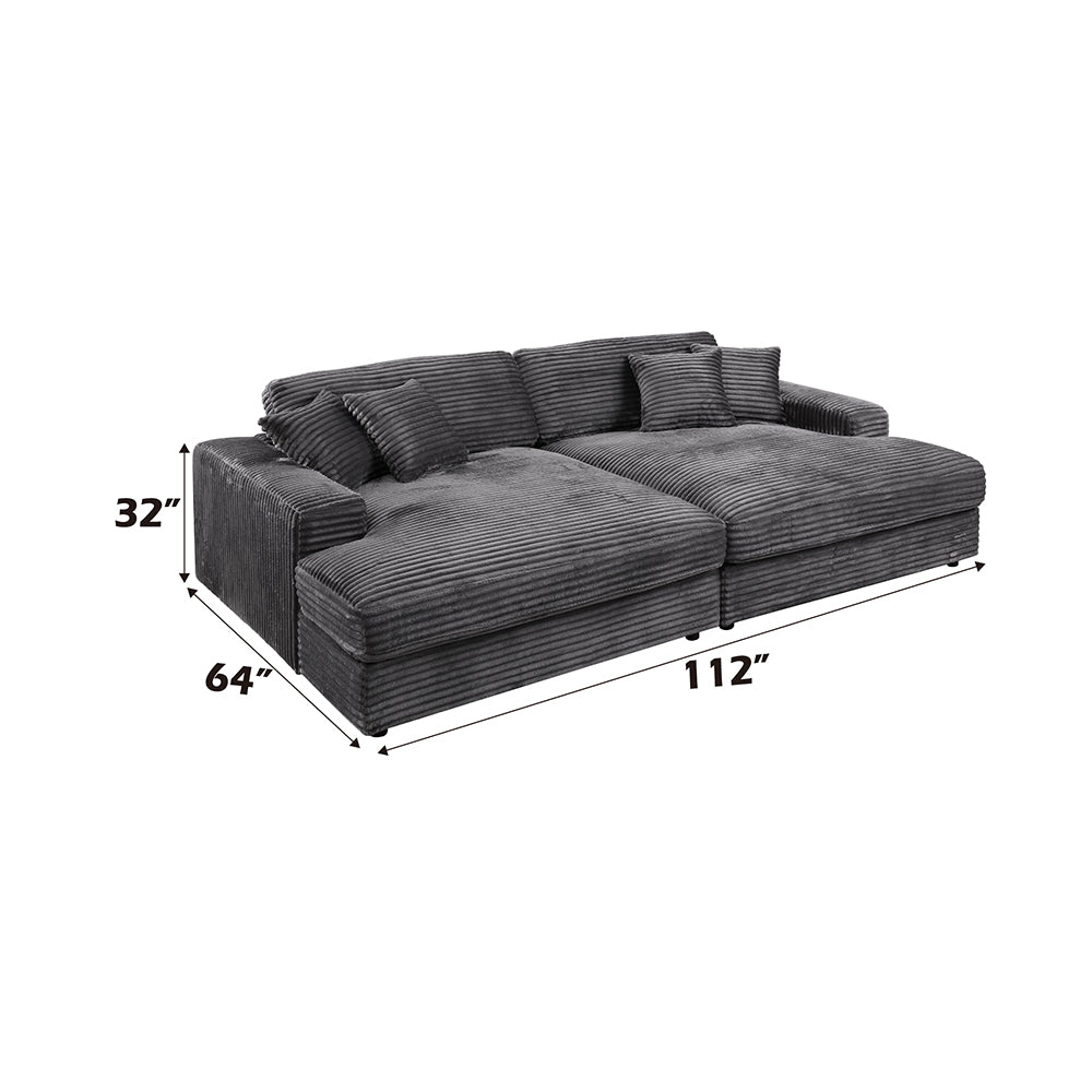 Hilde Sectional Sofa w/4 Pillows