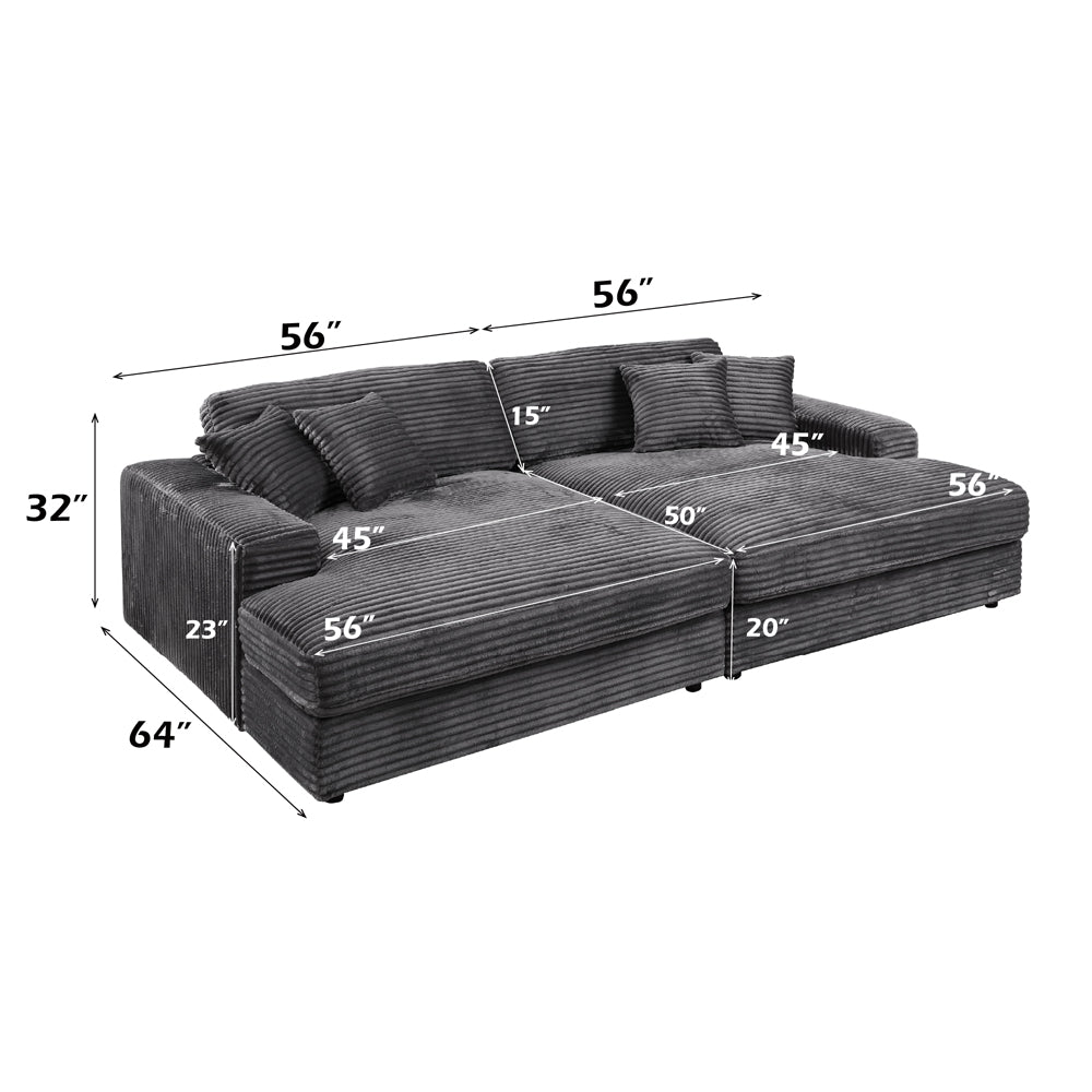 Hilde Sectional Sofa w/4 Pillows