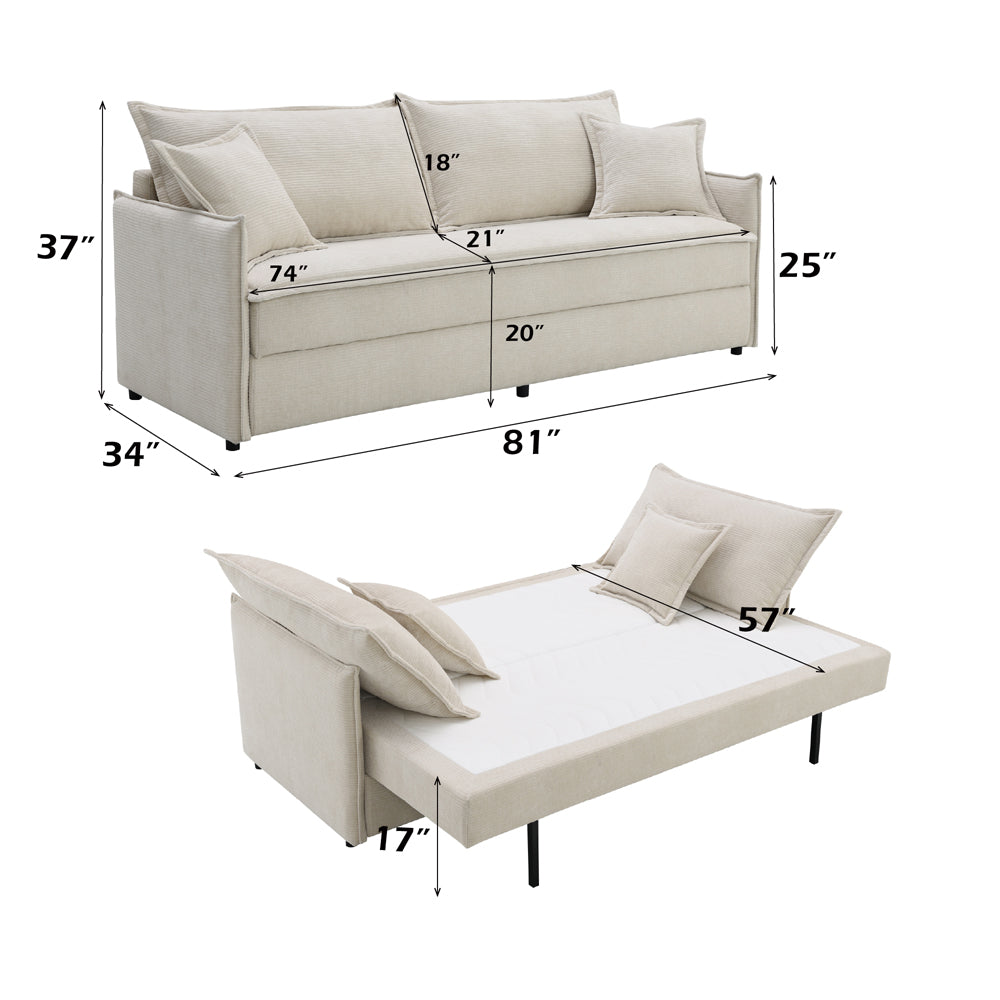 Elisea Sofa w/Sleeper & 2 Pillows (Full)