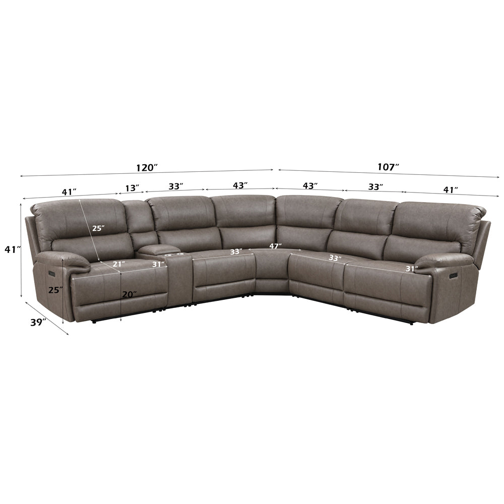 Kantu Power Motion Sectional Sofa w/USB Port
