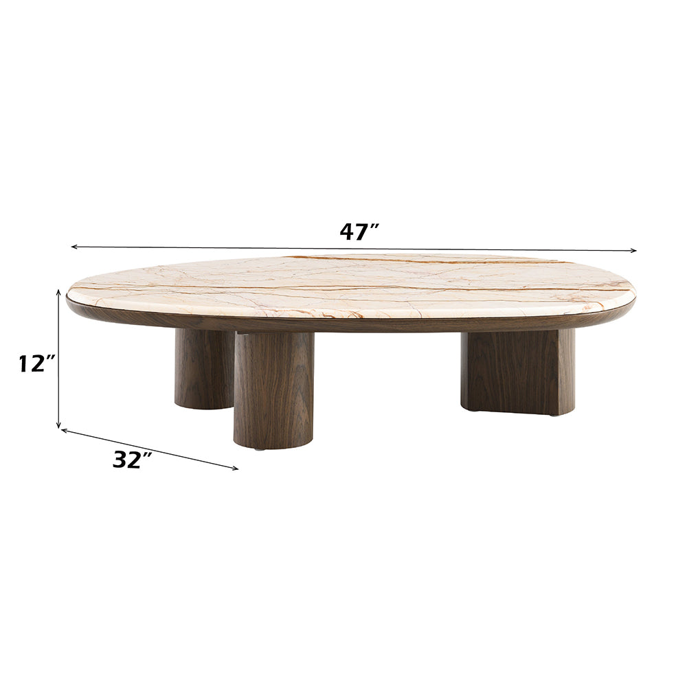 Haidar Coffee Table w/Natural Marble