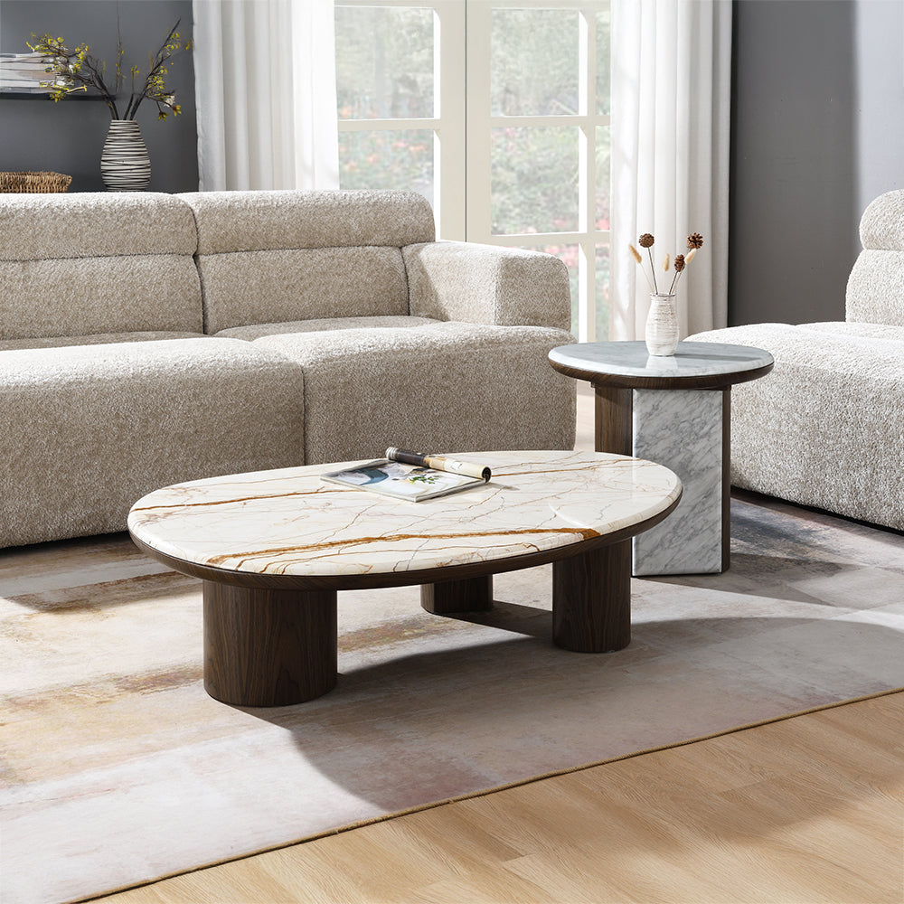 Haidar End Table w/Natural Marble