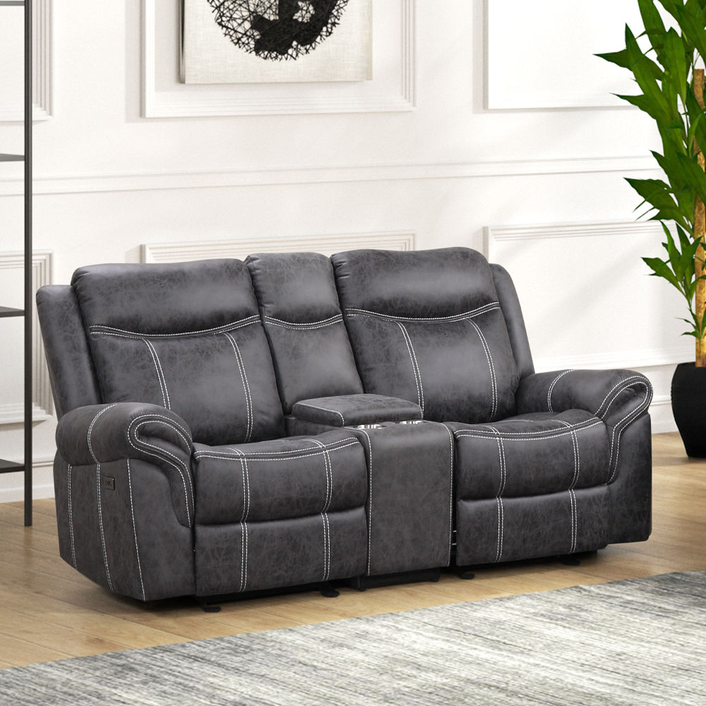Zubaida Power Motion Glider Loveseat w/USB Port