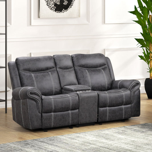 Zubaida Power Motion Glider Loveseat w/USB Port