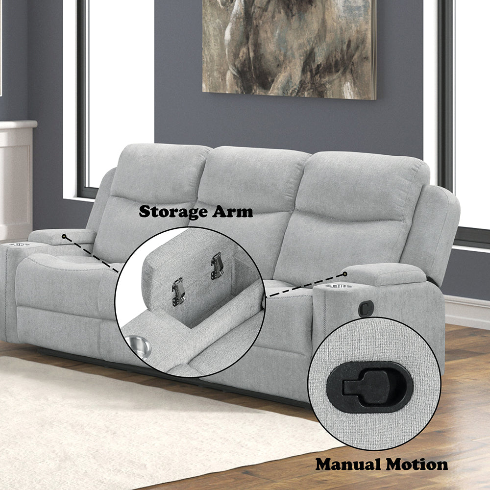Galya Motion Sofa w/Storage Arm