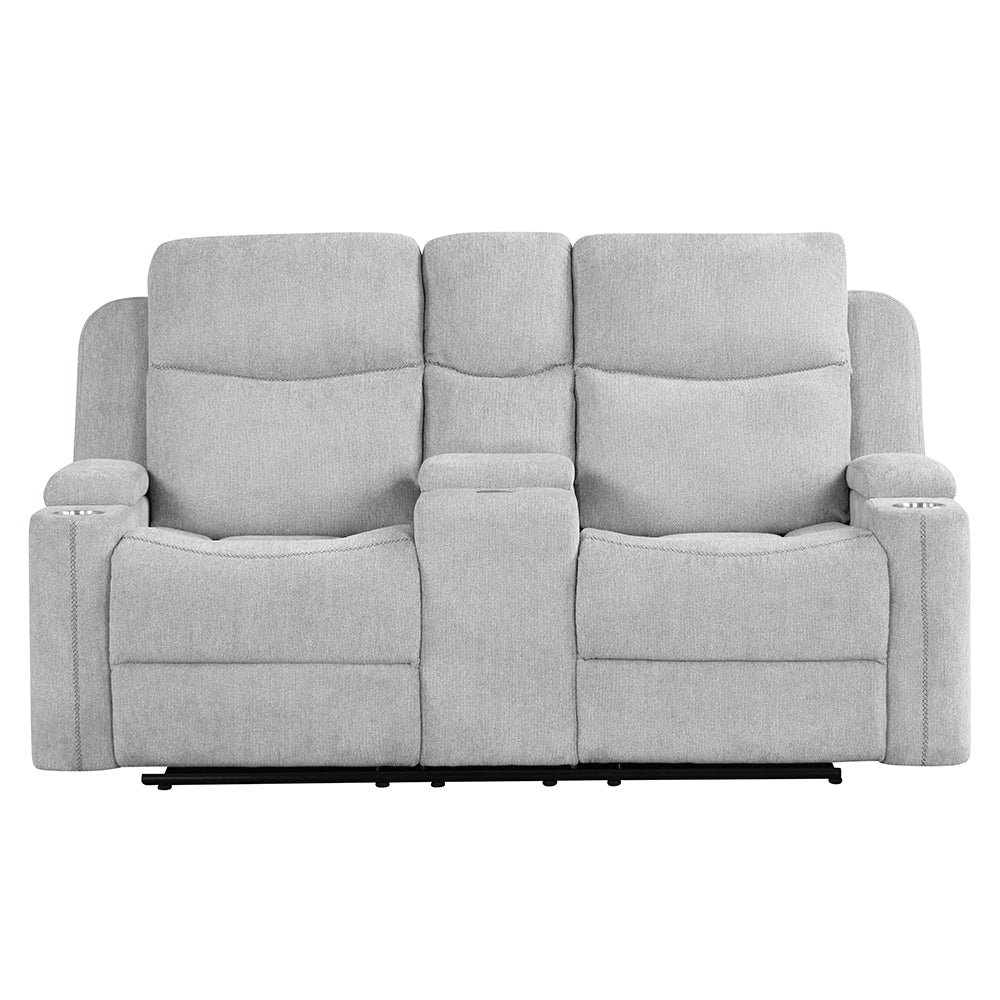 Galya Motion Loveseat w/Console & Storage Arm
